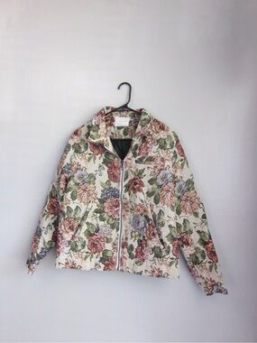 Pacsun Quilted Zip-Front Jacket - floral print